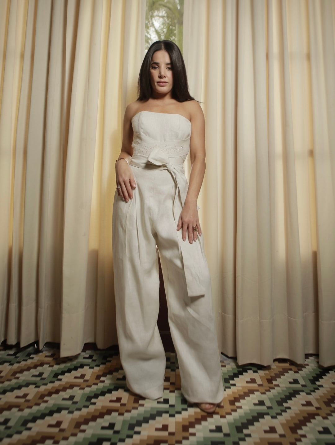 Linen 100% Wrap Jumpsuit