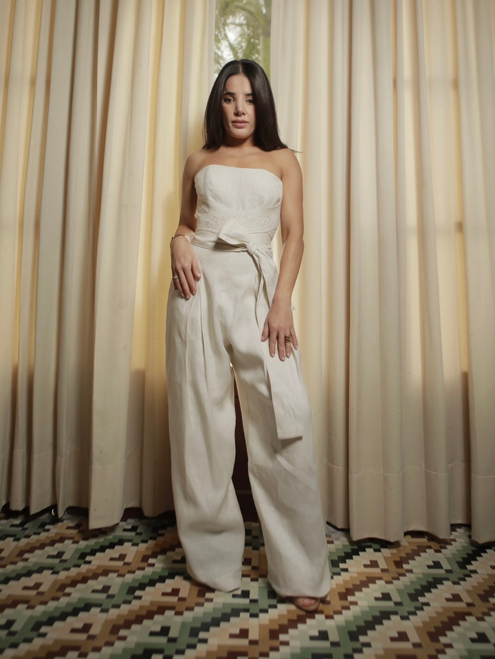 Linen 100% Wrap Jumpsuit